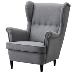Gray Wingback Chair 
