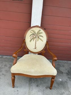 Vintage Palm Beach Style Wood Accent Chair