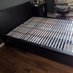 Ikea Malm Queen Bedframe w/ 2 Roller Drawers