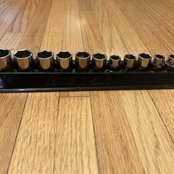 Snap-On 12 Piece 3/8” 6-Point Metric Shallow Socket Set