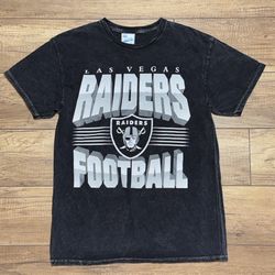 Las Vegas Raiders 47 Brand Vintage Tubular Acid Wash Throwback T Shirt Adult M