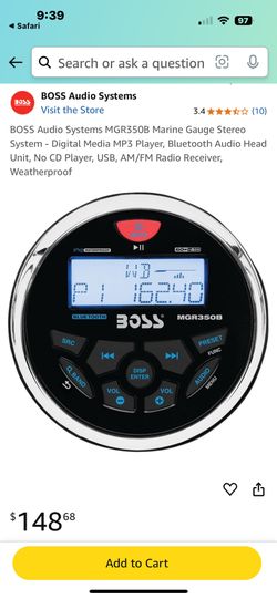 Boss Marine Gauge Stereo System 60W X 4