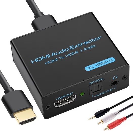 VPFET HDMI Audio Extractor 4K HDMI to Optical 3.5mm AUX Audio Adapter Splitter Converter Support HDCP Digital DTS 5.1 PCM