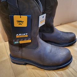 Ariat Men’s Groundbreaker Pull On Steel Toe Work Boot Size 7 Wide