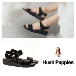 LIKE NEW!  Hush Puppies Women's Brite Jells Qtr STP Wedge Sandal (9)