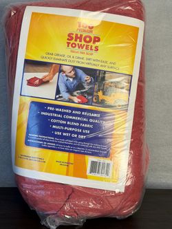 100 Red Shop Towels Reusable 12x14