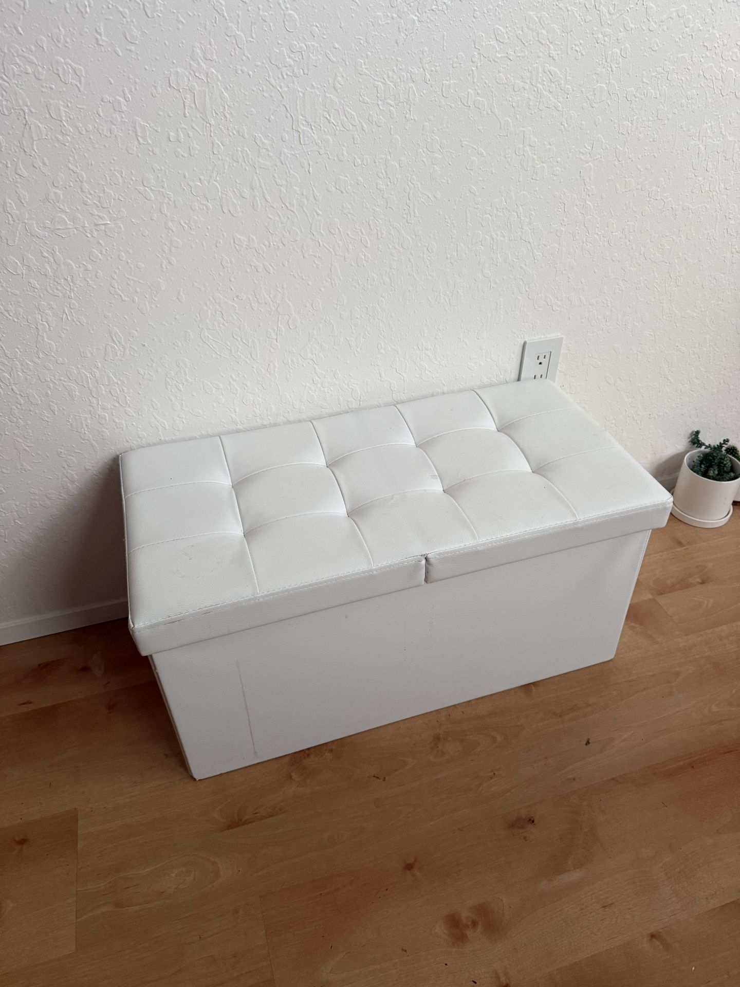 White Storage Ottoman