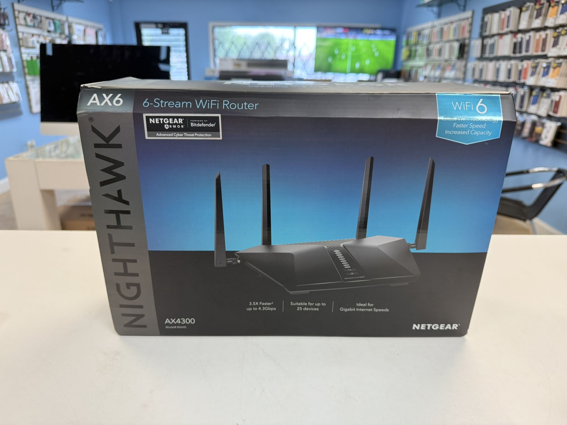 Netgear Nighthawk AX6 AX4300 RAX45 6 Stream Wifi Router