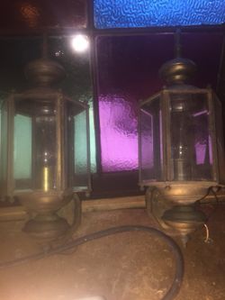 Brass house lamps outdoor