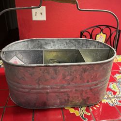 Farm House Galvanized Caddie 