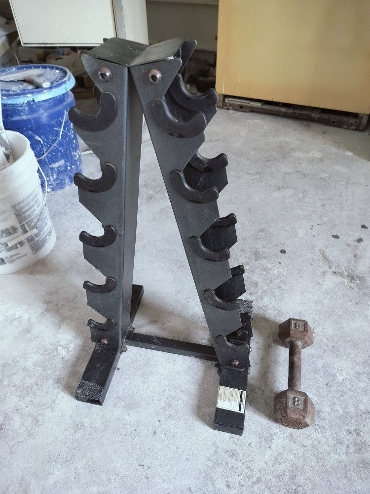 Dumbbell Tower with Single 8# Dumbbell