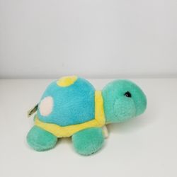 Vintage 1994 The San Francisco Music Box Company Wind Up Plush Turle RARE pastel