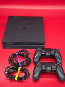 Sony PlayStation 4 Slim 1TB Video Game Console PS4 Jet Black With 2 Controllers