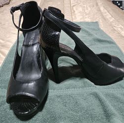 Nine West Black Peep-Toe Heels