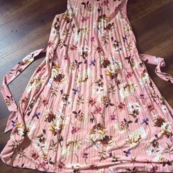 Pink Sleeveless Sundress with Scoop Neck for Casual Wear