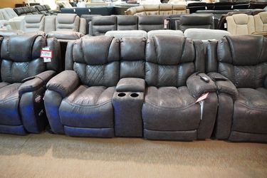 Power Console Loveseat — Gray