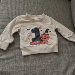 Beige My First Halloween Baby Sweatshirt