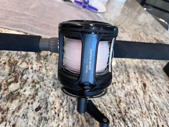 Rod and Reel combo Heavy duty braid 100 pound weight capacity.