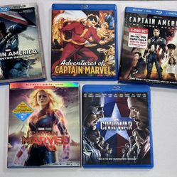 Captain America Bundle Lot Of 5 BluRay & DVD MINT Adventures Of Captain Marvel