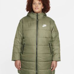 Nike Sportswear Women's Size 1X  Therma-FIT Repel Hooded Parka Green DM0697-222