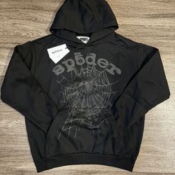 Sp5der Black Hoodie with Silver Accents 🕸️
