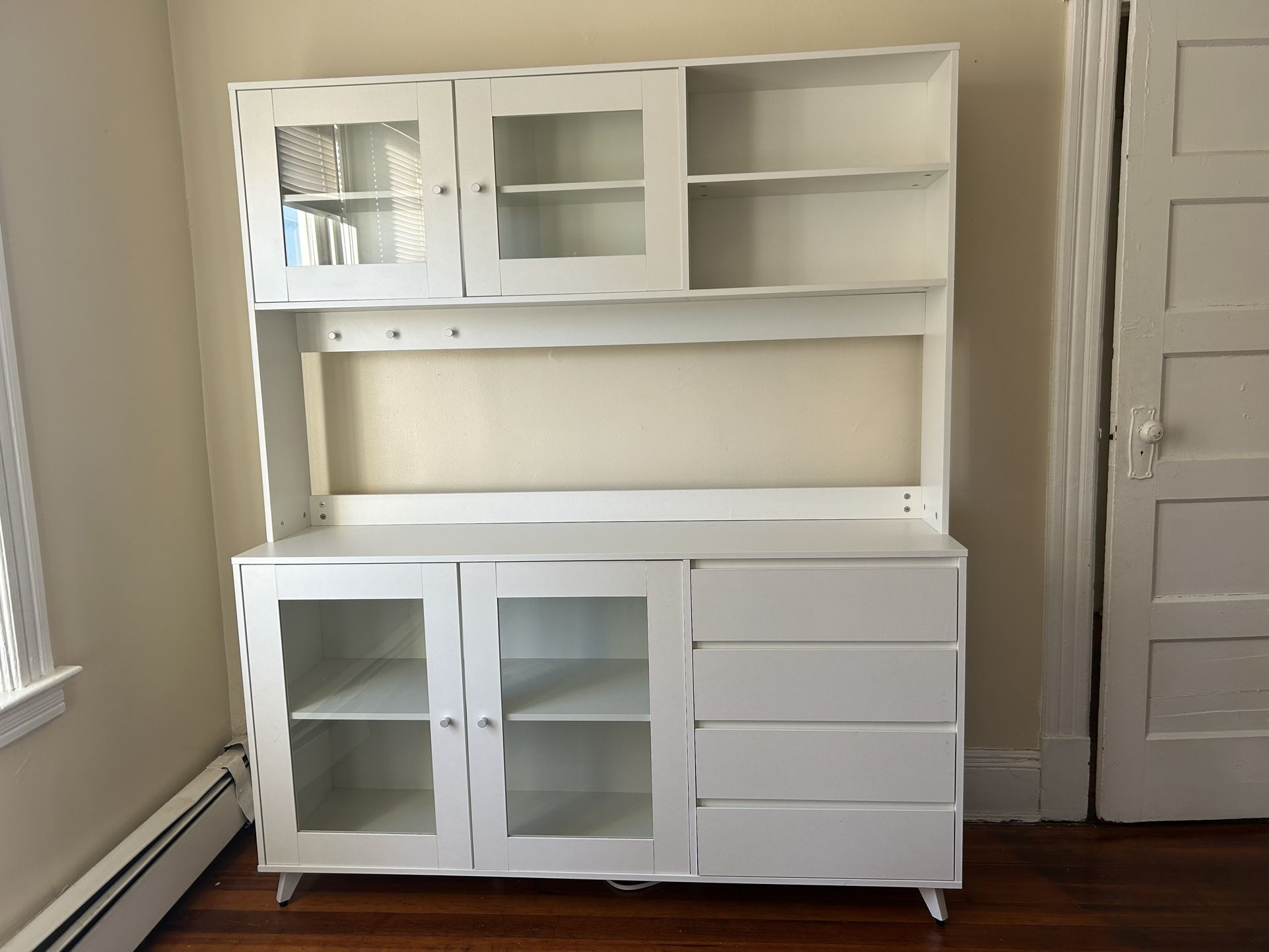 Kitchen Pantry Cabinet With Glass Doors