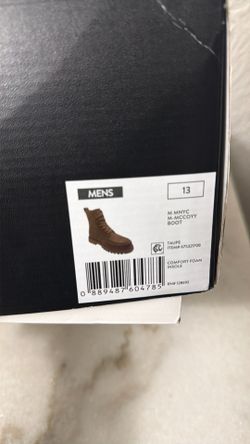 Men’s Madden NYC Leather Lace Up Boots, Taupe, Size 13