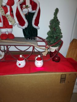 MR AND MRS SANTAS PLUS SLED, TREE AND ORNAMENTS BRAND NEW 