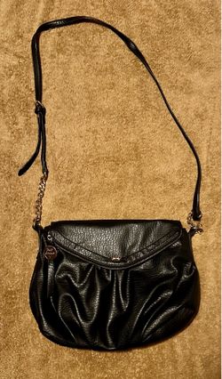 Juicy Couture Black Ruched Leather Shoulder Bag