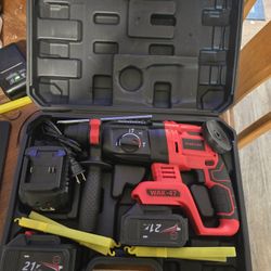Wakyme Rotary Hammer Drill 2 Batt / Charger  Drill Sds - Plus 1/2 Inch 21 V Cordless # 489 # 490