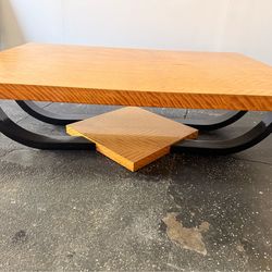 Exquisite Honey Chevron Wooden Coffee Table With Shelf