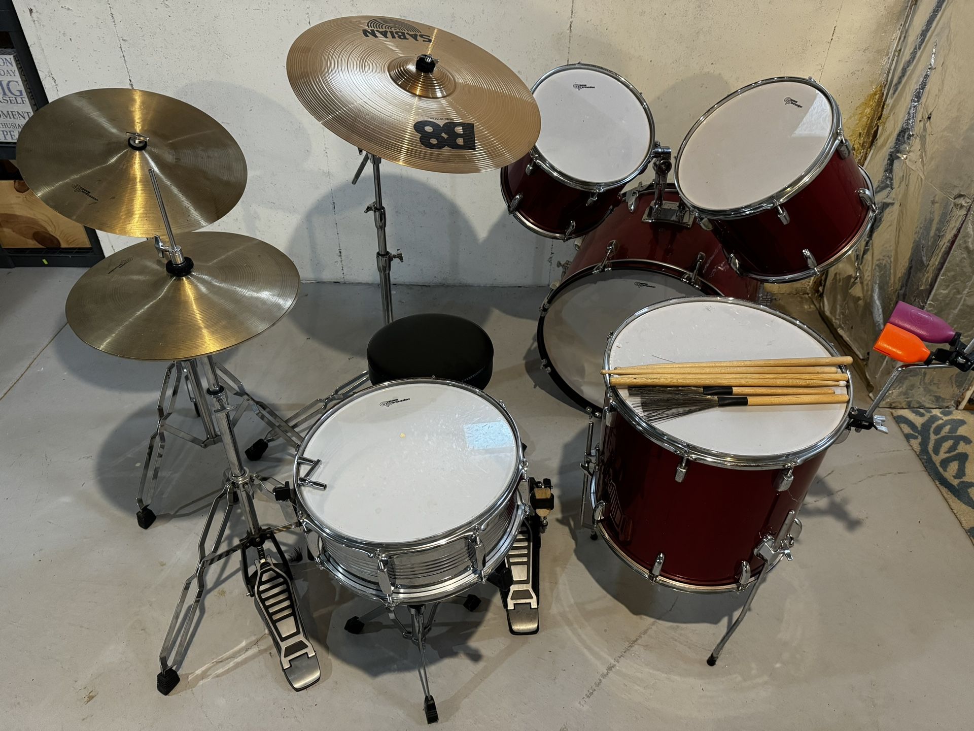 Groove Percussion Drum Set - Crimson Red
