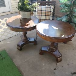 2 Old Side Tables Need Good Dusting Was My Grandmothers