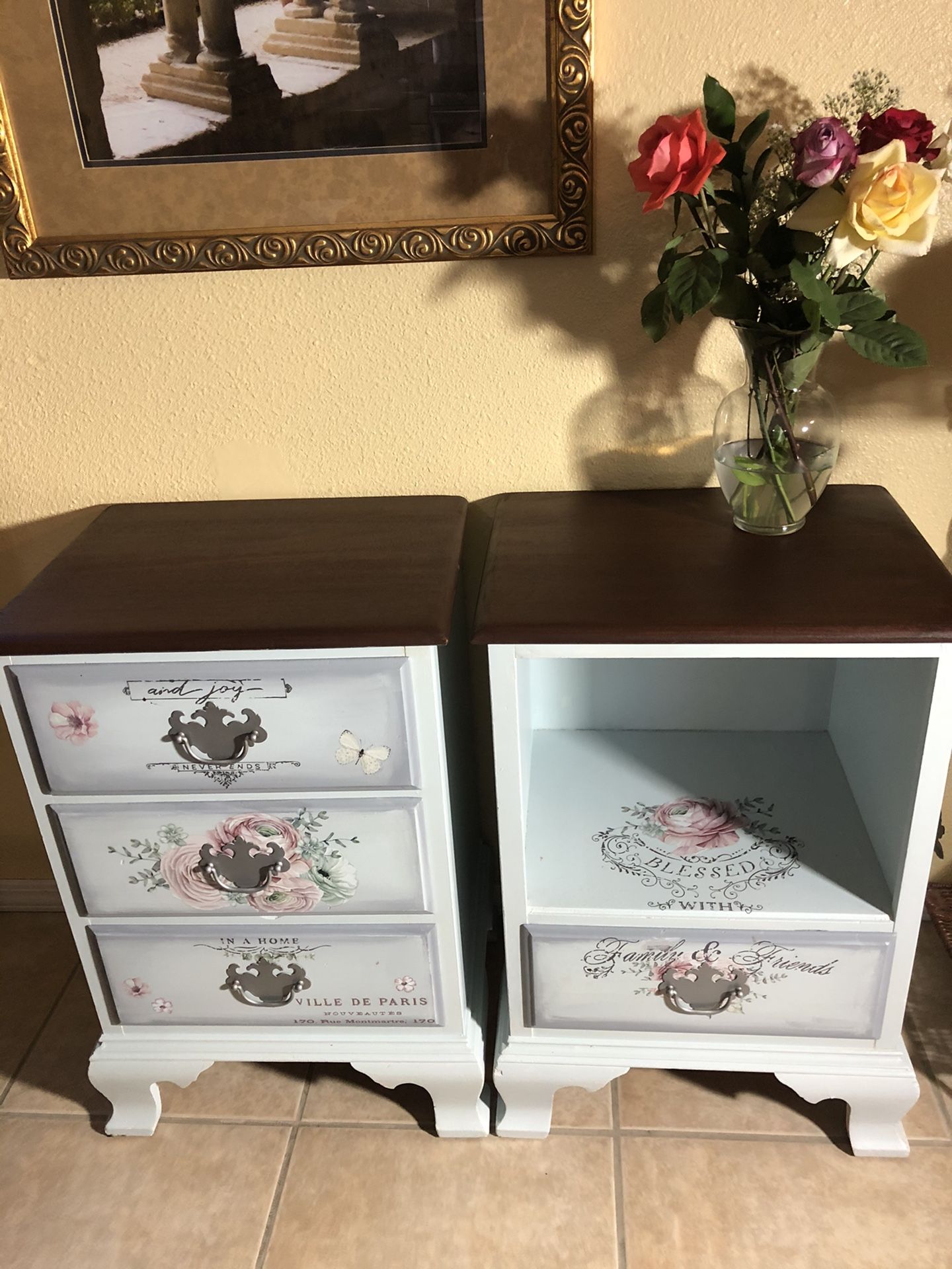2 End Tables Night Stands Matching Pair