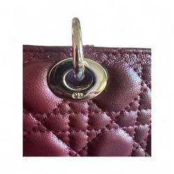 Burgundy Leather Tote – Large, Clean, Gold Hardware