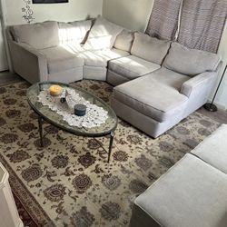 Sofa Sectional With Glass Coffee Table