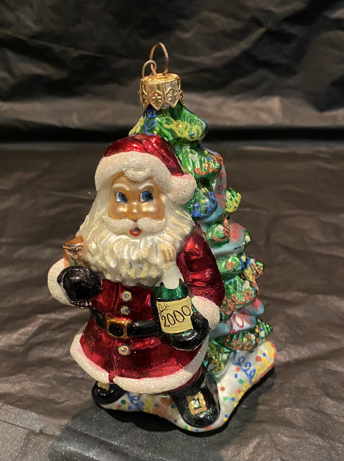 Christopher Radko Santa With 2000 New Year Tree Christmas Ornament