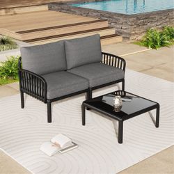 Outdoor Loveseat and Coffee Table Set