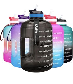 Motivational Gallon Water Bottle - with Straw & Time Marker BPA Free Large Reusable Sport Water Jug with Handle for Fitness Outdoor Enthusiasts Leak-P