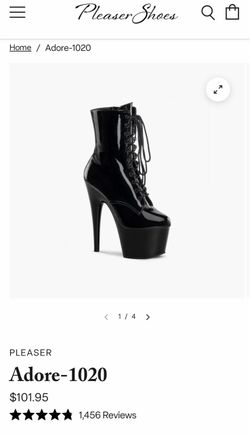 Pleaser Adore-1020 Black Patent Platform Boots