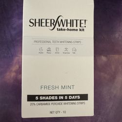 SHEER WHITE! Take-Home Teeth Whitening Strips Fresh Mint
