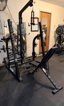 Squat rack with cables