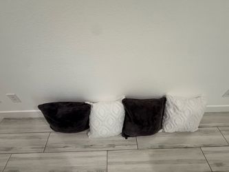 Pillows white and gray 16x16