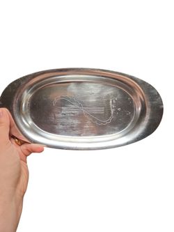 Vintage Kensington Aluminum Oval Serving Tray