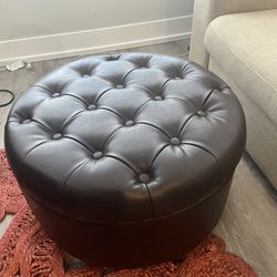 Leather Ottoman with storage 