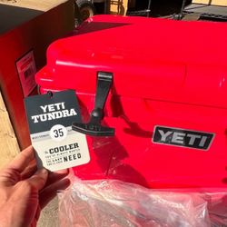 YETI Tundra 35 Rescue Red Cooler !!New In Box