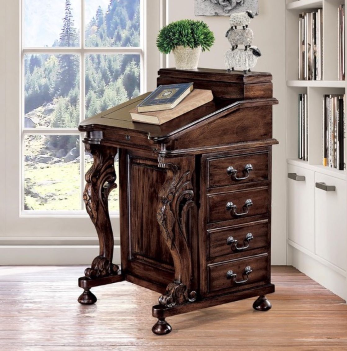 Brand new Design Toscano The Captain's Davenport Secretary Desk, 33.5captains table side table desk