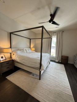 Full Size Canopy Bed Frame With Four Post Metal Frame