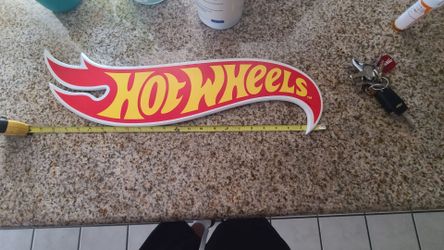 Wooden hot wheels sign