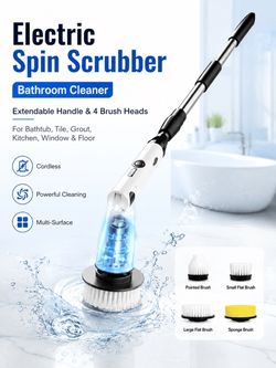 Wholesale Electric Spin Scrubber, Bathroom Cleaner, Power Shower Cleaning Brush with Extendable Handle